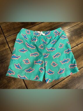 Chubbies Shark Print Lined Swim Trunks